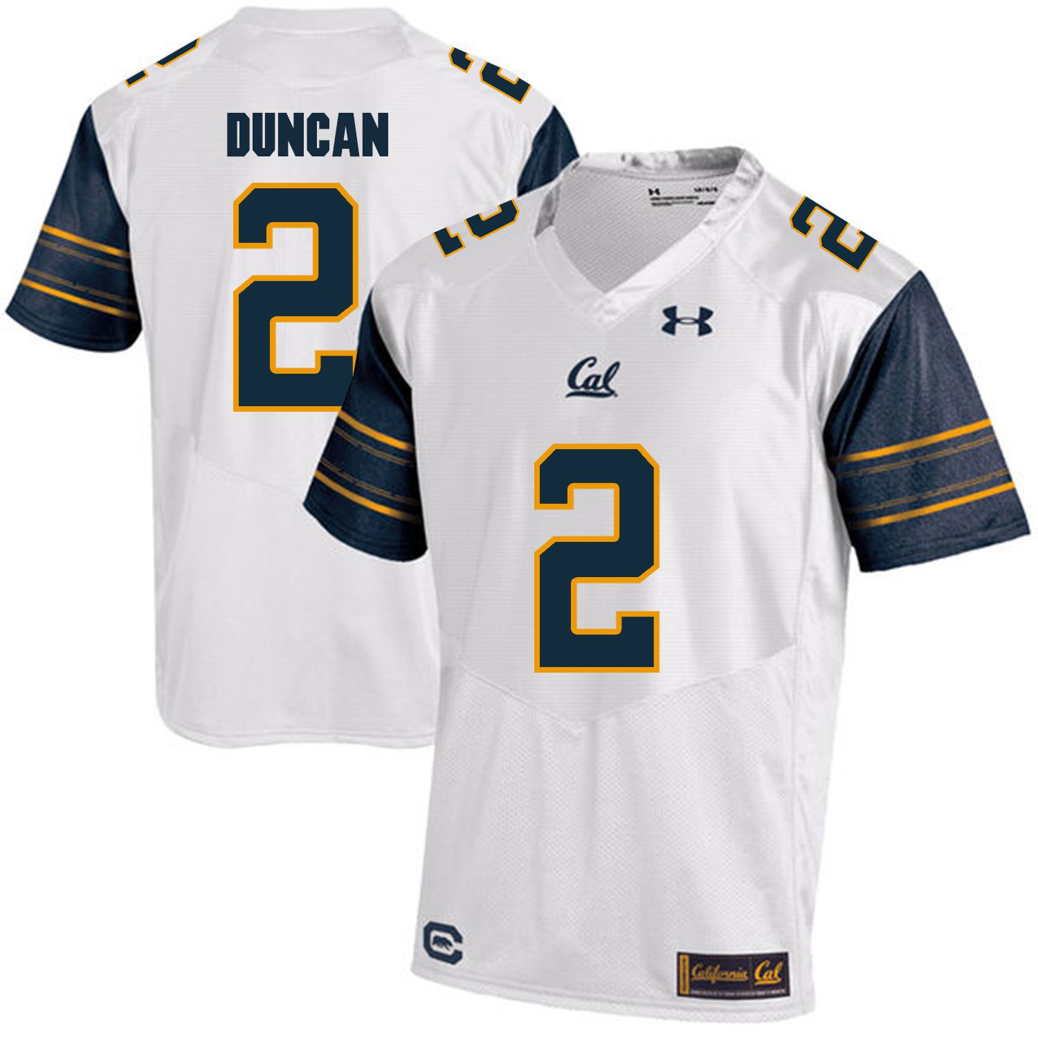 Men California Golden Bears 2 Jordan Duncan White Customized NCAA Jerseys1